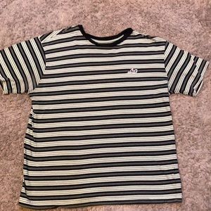 green and black striped shirt